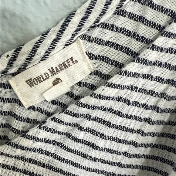 Striped Blue and White Women's Dress - Picture 2 of 3